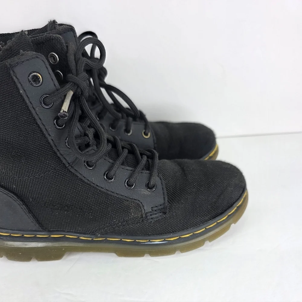 Dr. Martens Junior Comb KIDS Black Tough Poly Combat Ankle Boots Zip Up Size 1